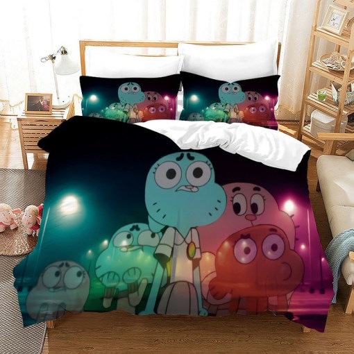 The Amazing World Of Gumball 13 Duvet Cover Pillowcase Home Decor 3D Bedding Set