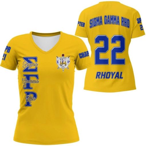 Sigma Gamma Rho (Yellow) V-Neck T-Shirt