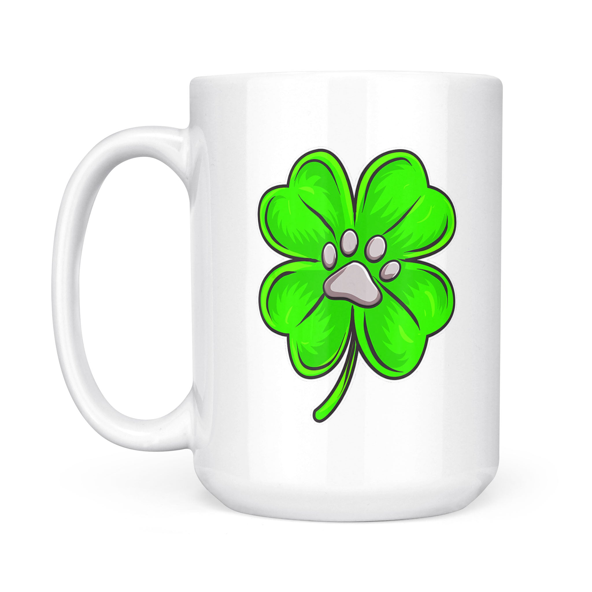 4 Leaf Clover Puppy Paw Shamrock St Patricks Day Mug