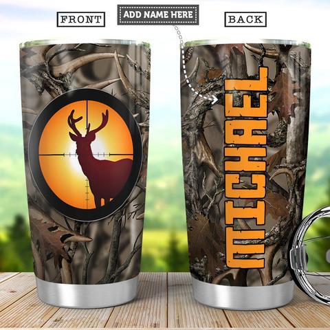 Personalized Deer Hunting Stainless Steel Tumbler, Personalized Tumblers, Tumbler Cups, Custom Tumblers Teesummer