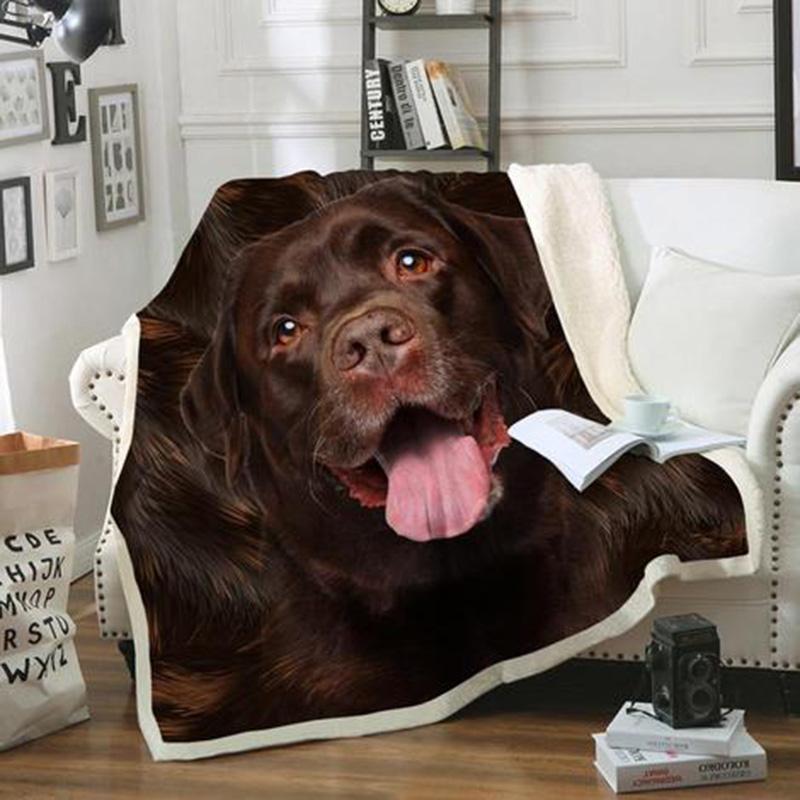 Chocolate Labrador Retriever Dog Fur Dog Portrait Blanket Print Design Dog Gifts