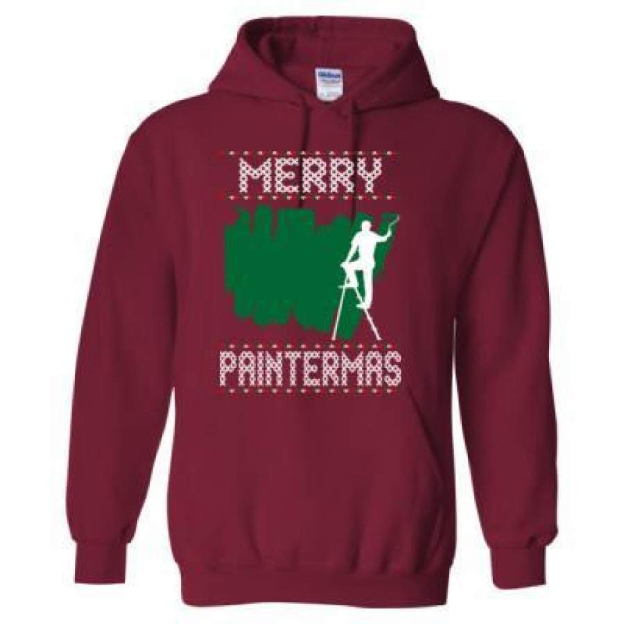 AGR Merry Paintmas Ugly Christmas Sweater – Heavy Blend™ Hooded Sweatshirt