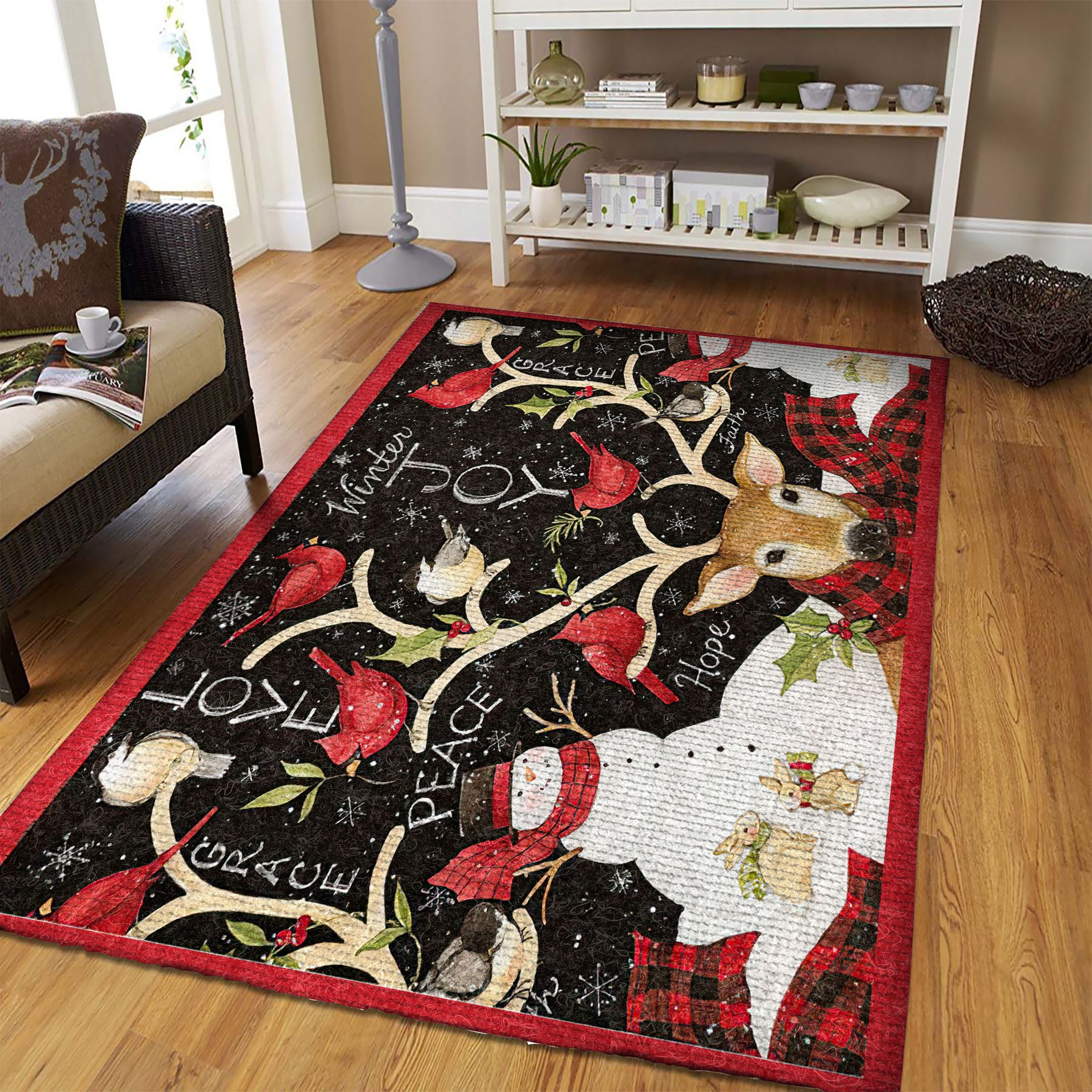 Snowman With Animals Christmas DPT171109TK Rug