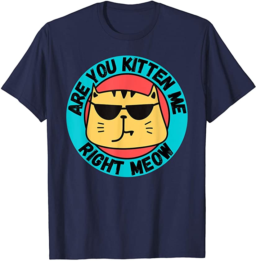 Are You Kitten Me Right Meow T-Shirt Funny Cat Joke T-Shirt