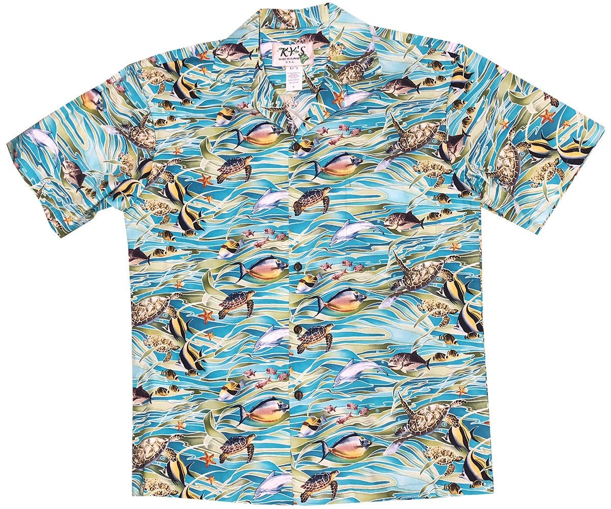 Hawaii Sea Life Blue Hawaii Shirt Made In Summer Beach Ha9848