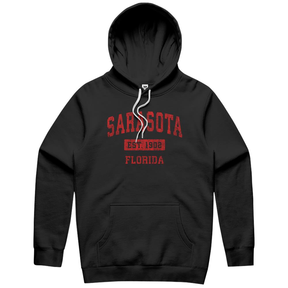 Sarasota Florida Fl Vintage Sports Design Red Design Hoodie