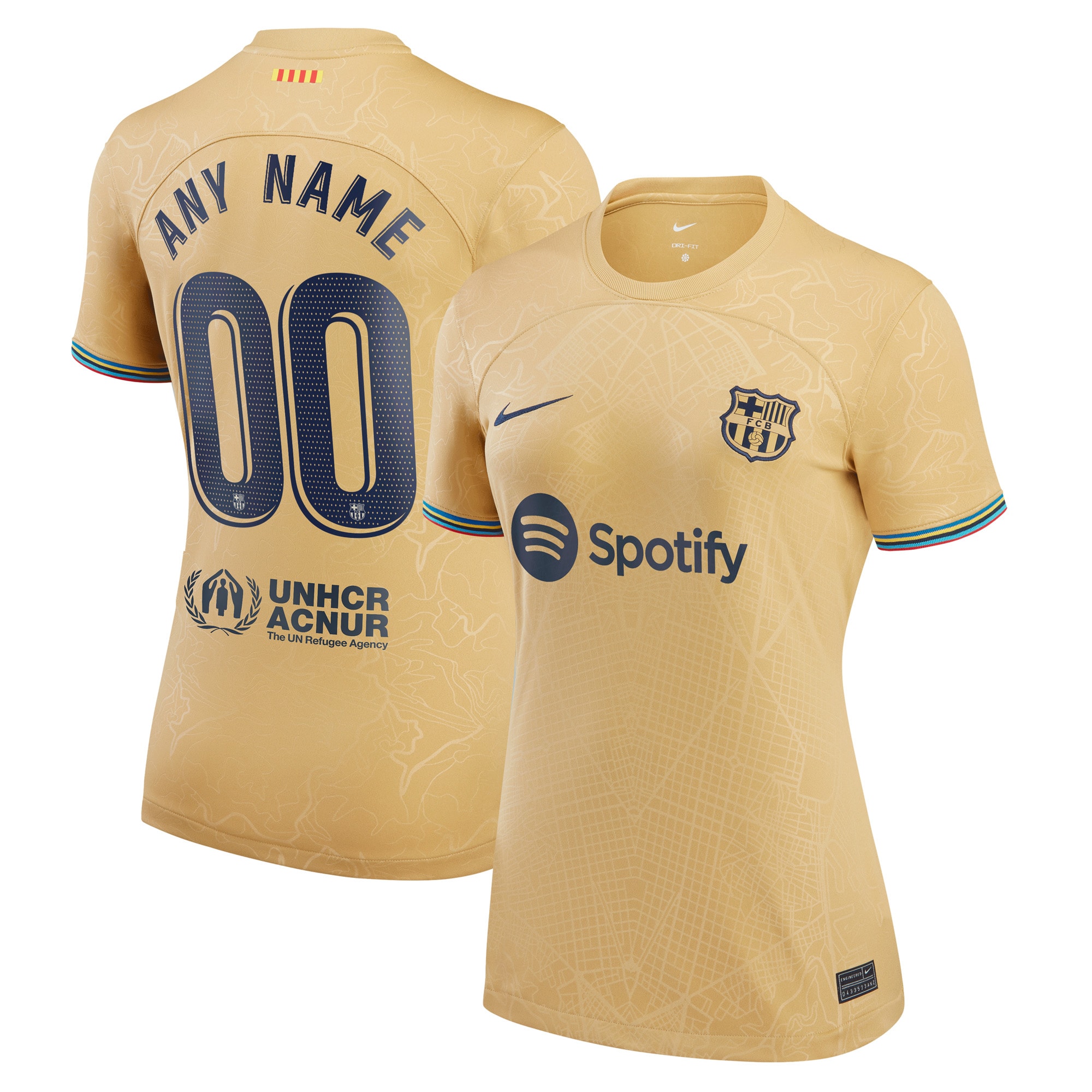 Barcelona Women's 2022/23 Away Replica Custom Jersey – Yellow