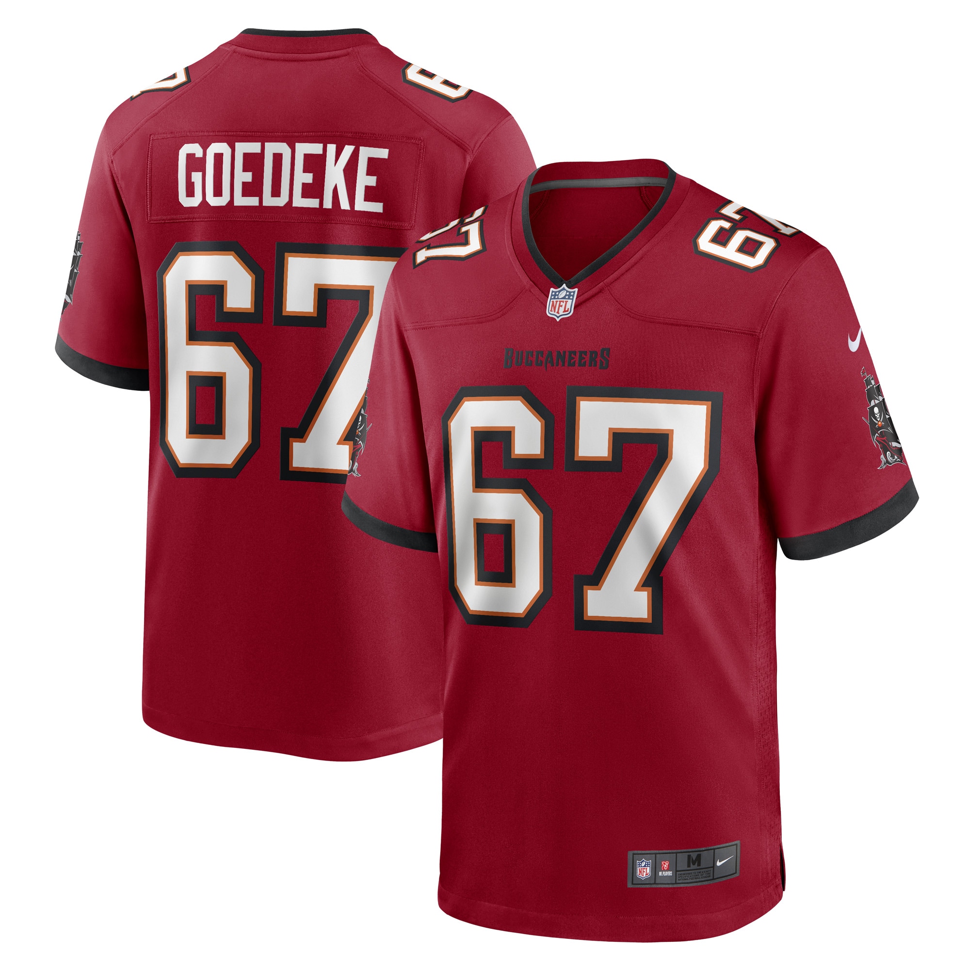 Men’s Tampa Bay Buccaneers Luke Goedeke Red Game Player Jersey