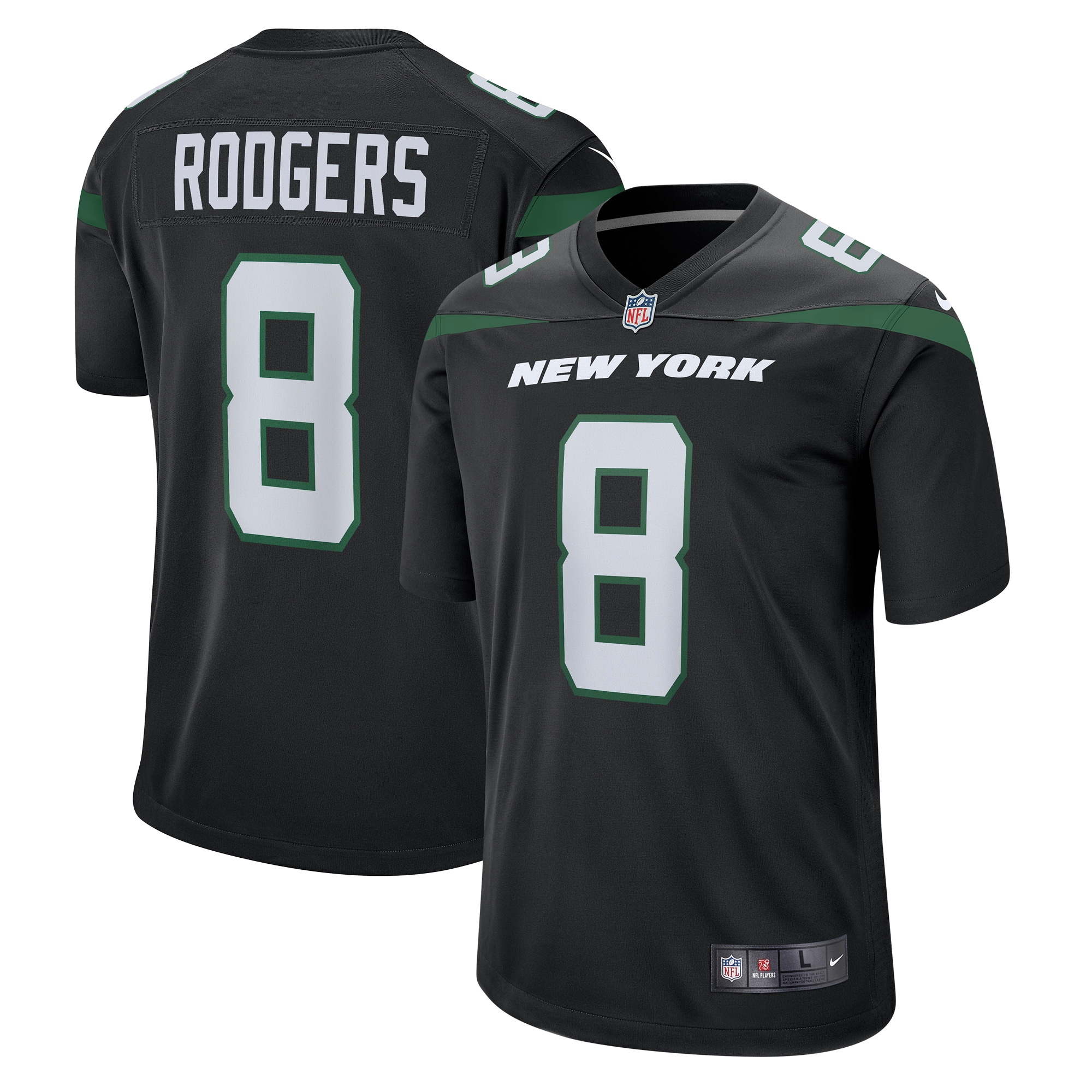 Aaron Rodgers New York Jets Youth Game Jersey – Black