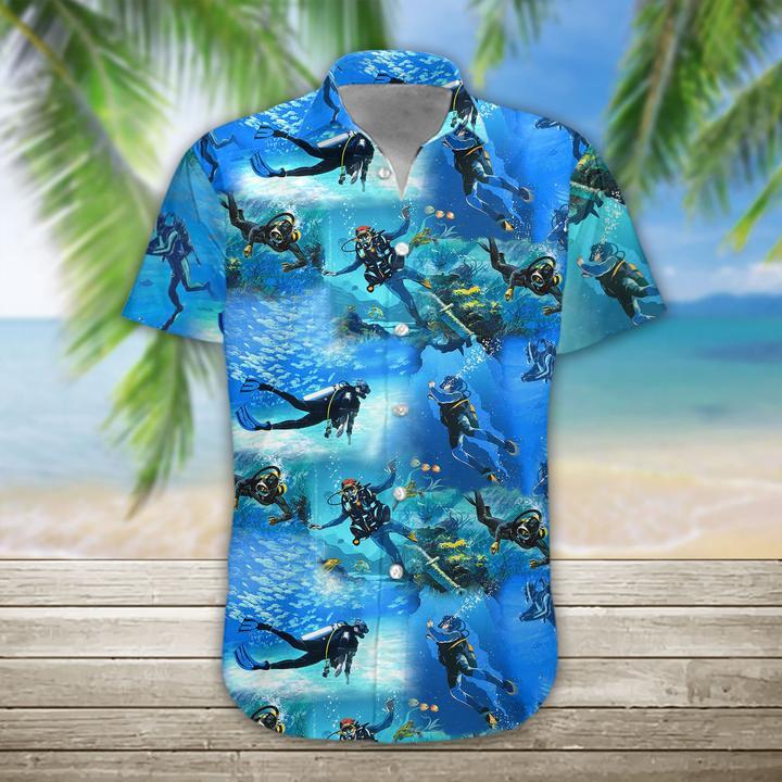 3D Scuba Diving Hawaiian Shirt HW1207