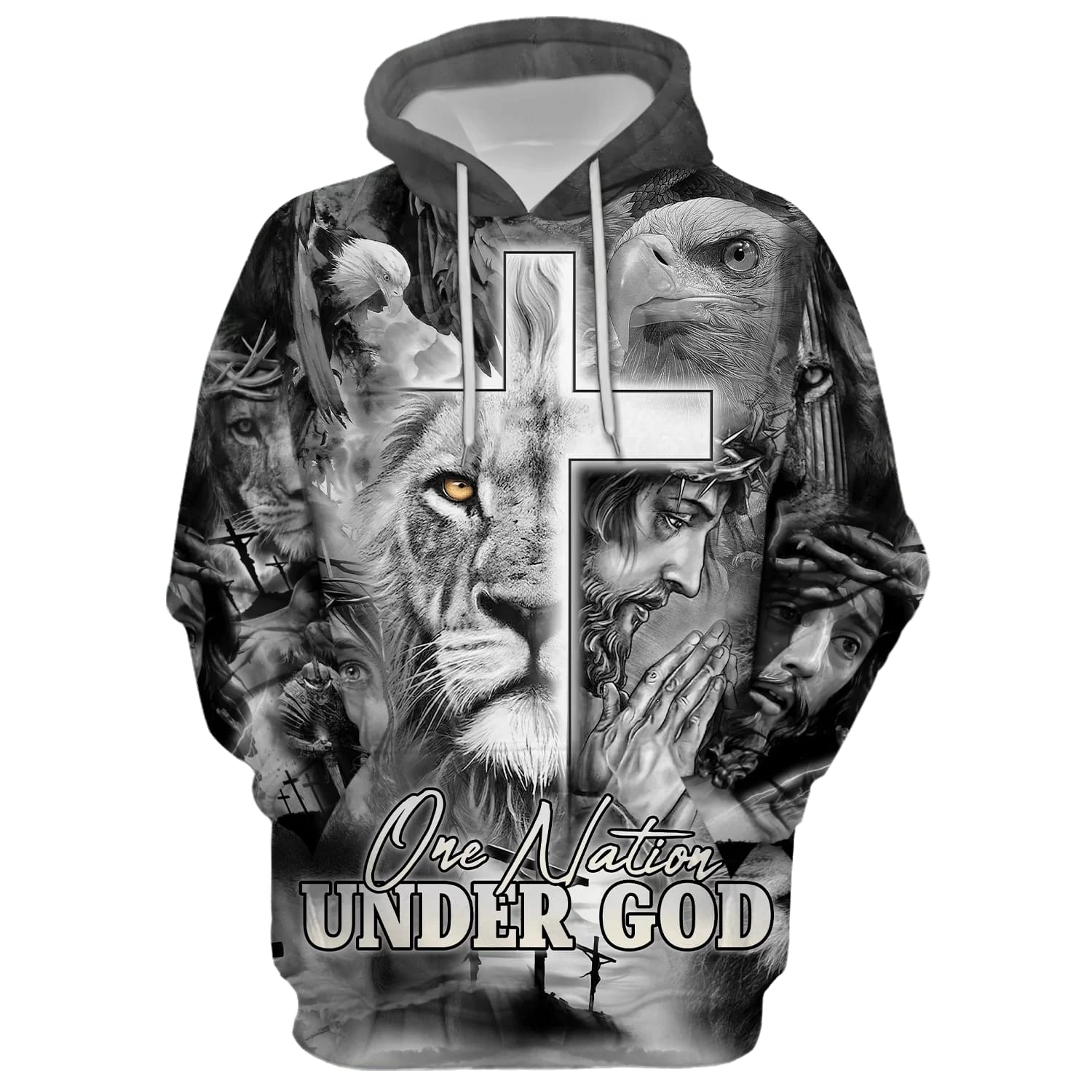 Jesus The Cross Lion Of Judah Hoodie  Men & Women Christian Hoodie  3D Printed Hoodie