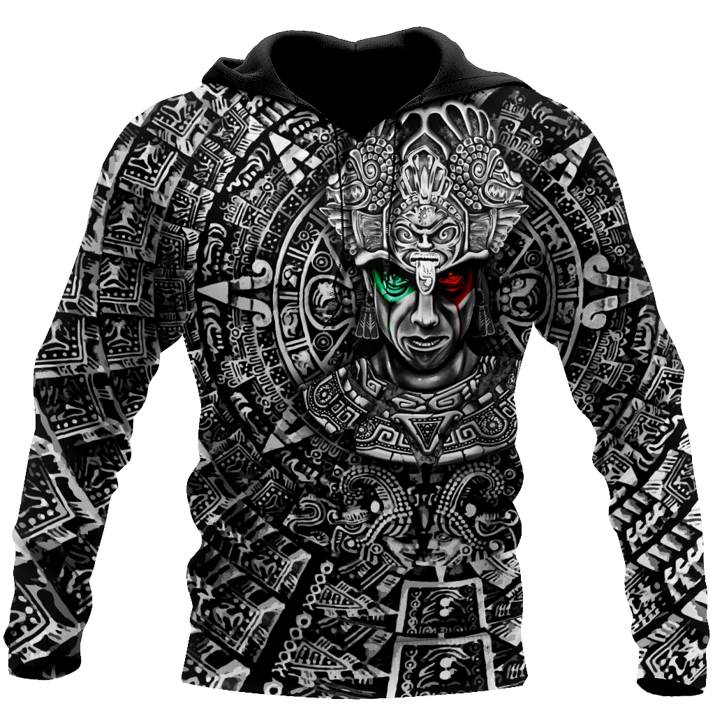 3D Full Print Aztec Warrior Mexican Hoodie, Sublimation Aztec Warrior On Hoodie For Men And Women