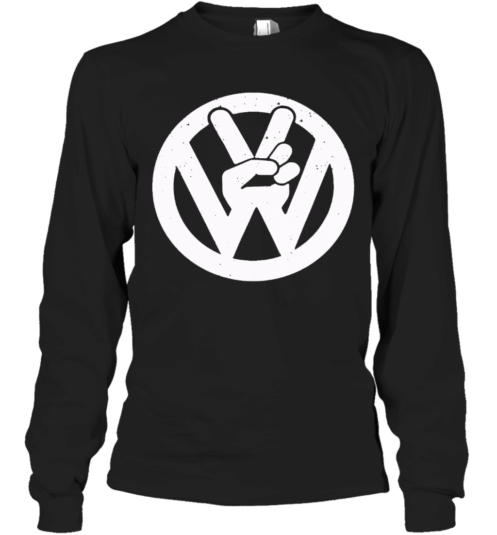 Volkswagen Volkswagen VW Bug Beetle Bus Funny s Hippie Peace Symbol Recycle Vintage Retro mandude Long Sleeve