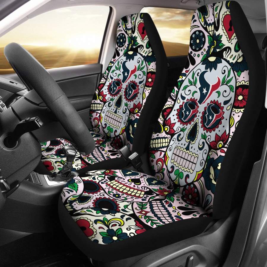 Party Skull Houston Texans Car Seat Covers