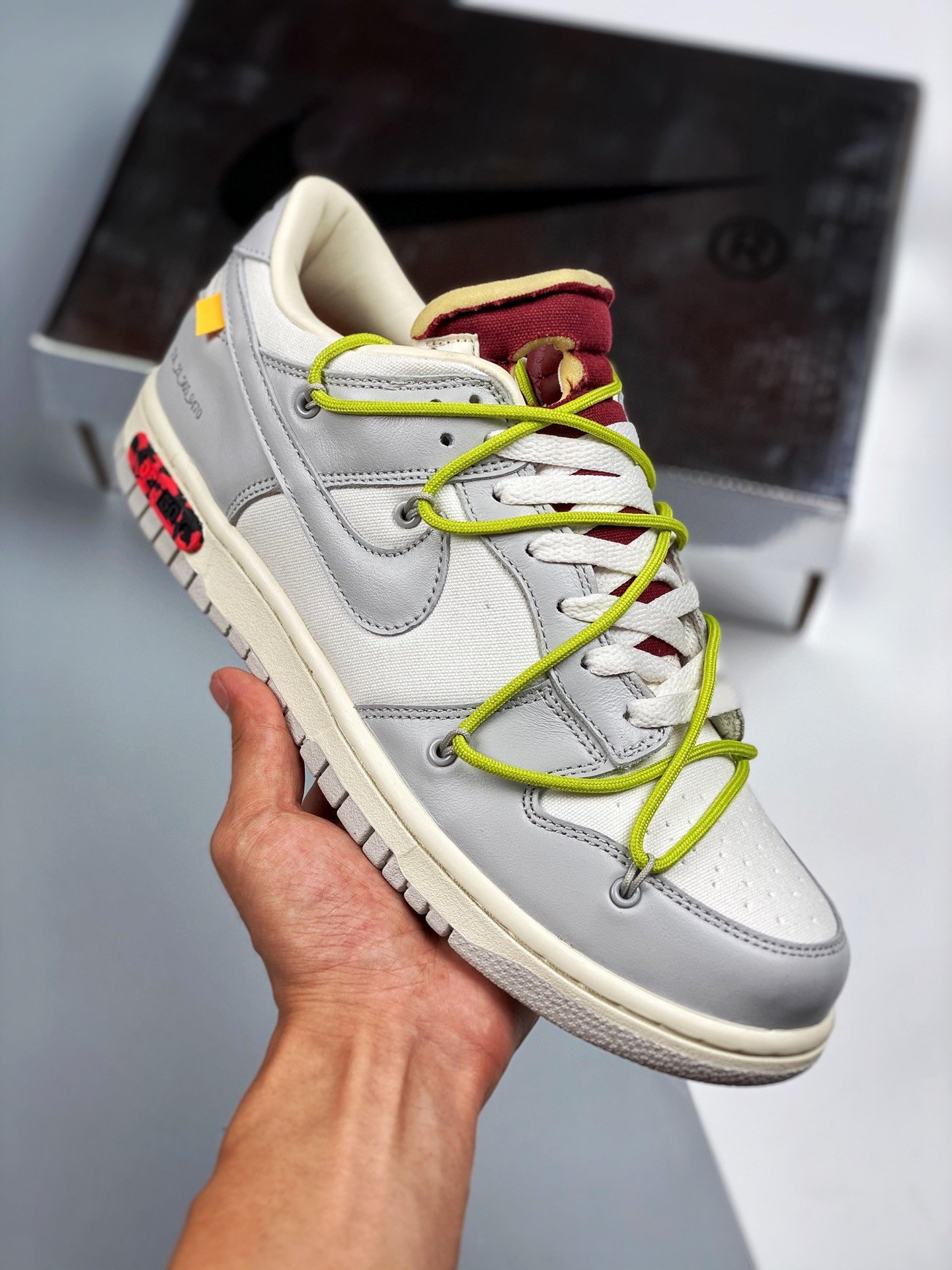 Off-White x Nike Dunk Low 08 of 50 Sail Grey Red 5338953