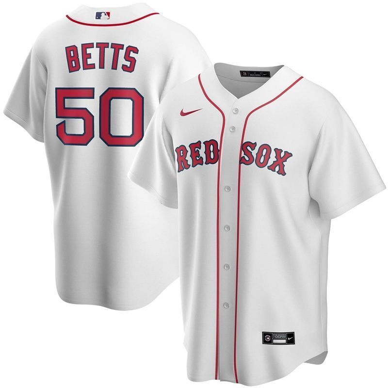 Boston Red Sox Mookie Betts #50 2020 MLB White Jersey