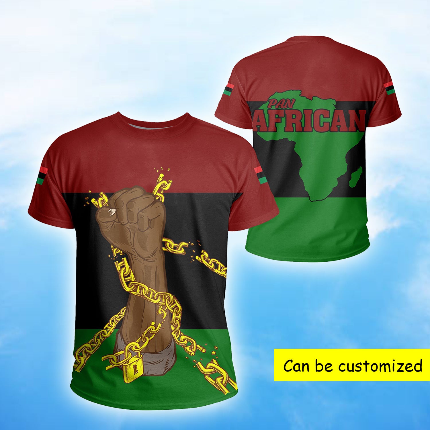 Pan African Flag And Black Power All Over Print T-Shirt | 3D T-Shirt| Full Size S – 5Xl