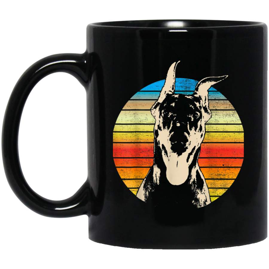 Vintage Doberman Pinscher Men Women Kids Gift 11 oz 15 oz Mug Black