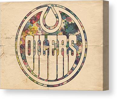 Edmonton Oilers Hockey Poster Florian Rodarte Canvas Print