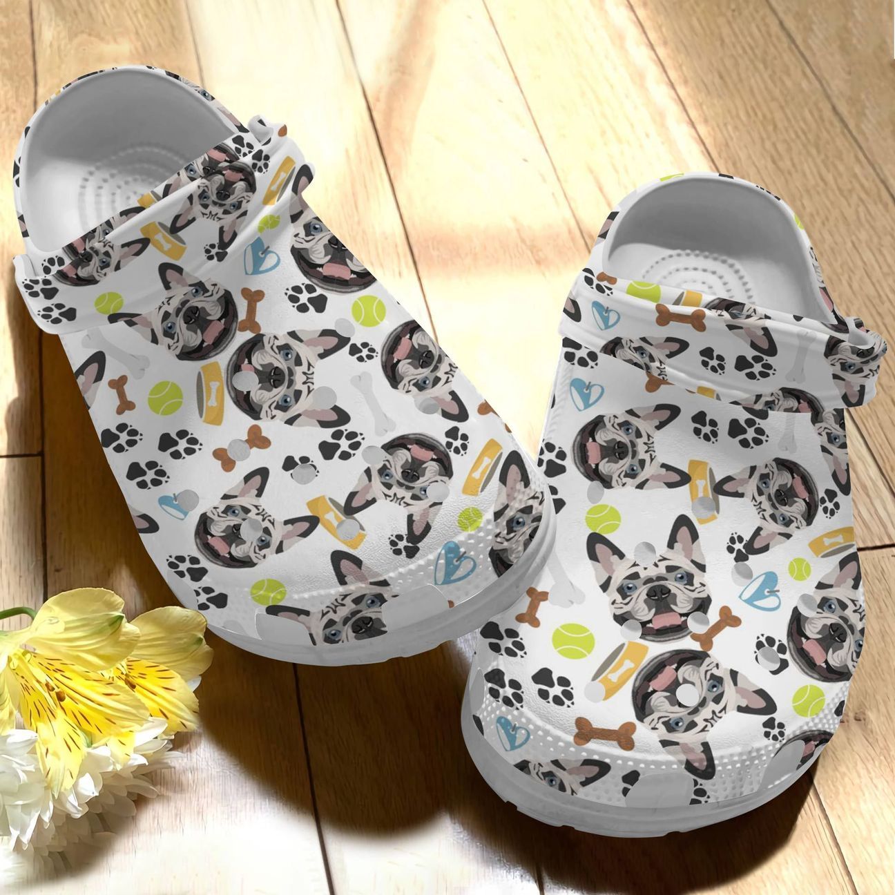 Dog Personalize Clog, Custom Name, Text, Fashion Style For Women, Men, Kid, Print 3D Frenchie V1