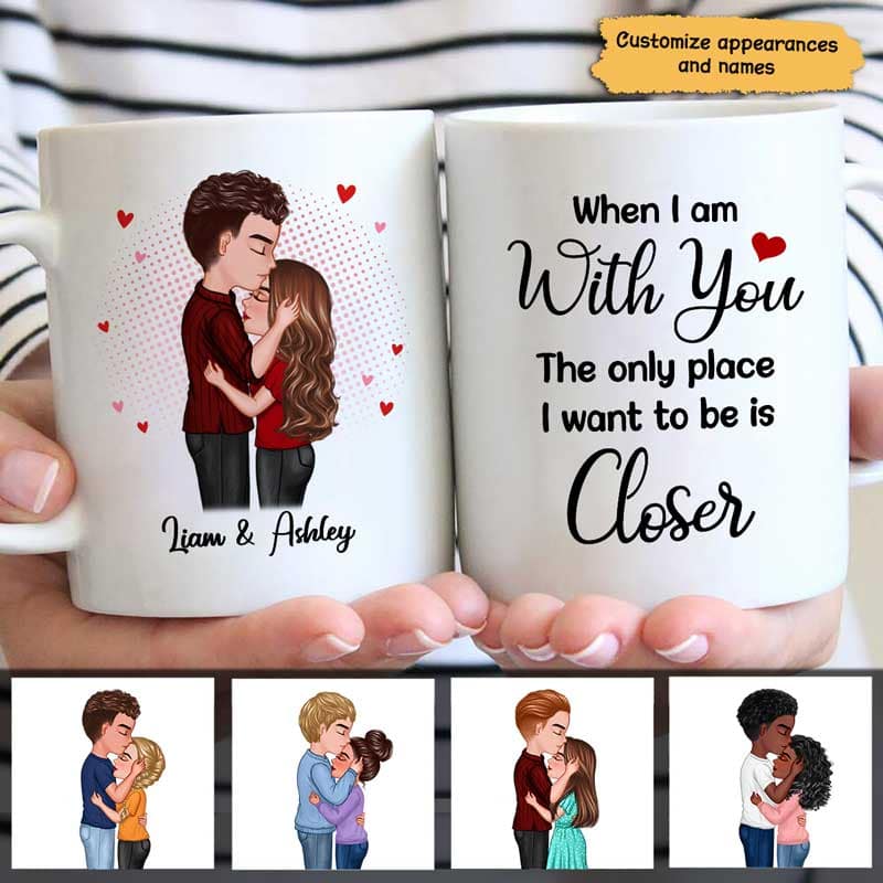 Doll Couple Kissing Romantic Valentine‘S Day Gift For Him For Her Personalized Mug