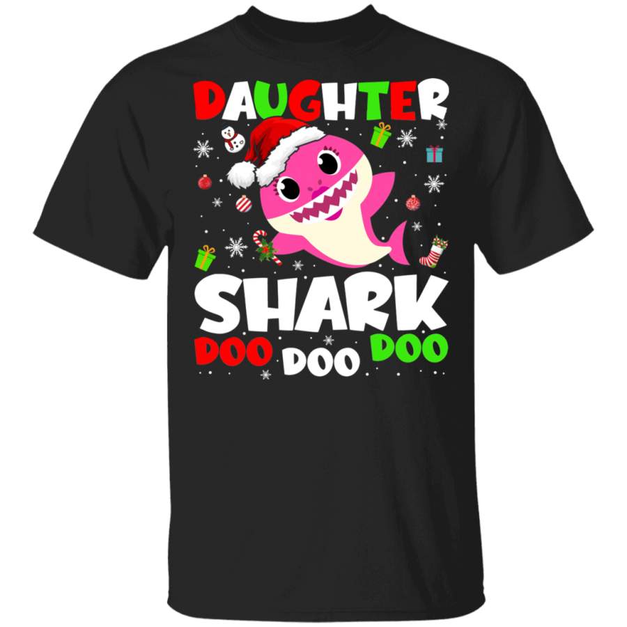 Christmas Shark Lover Shirt Daughter Shark Doo Doo Doo Funny Christmas Santa Shark Kids Video Baby Matching Family Gifts T-Shirt