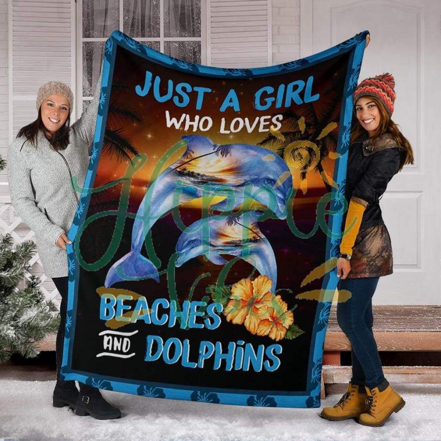 Just A Girl Who Loves Dolphins Fleece Blanket