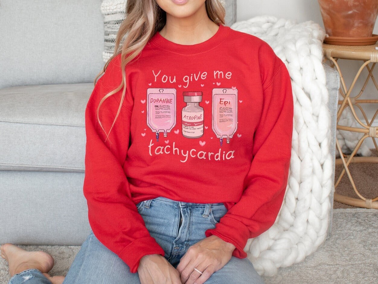 Nurse Valentine’s Day Sweatshirt – Pharmacist Critical Care ICU PICU Rn Valentine Crewneck Sweater, Micu Sticu Cvicu Vday Pharmacy Tech Gift