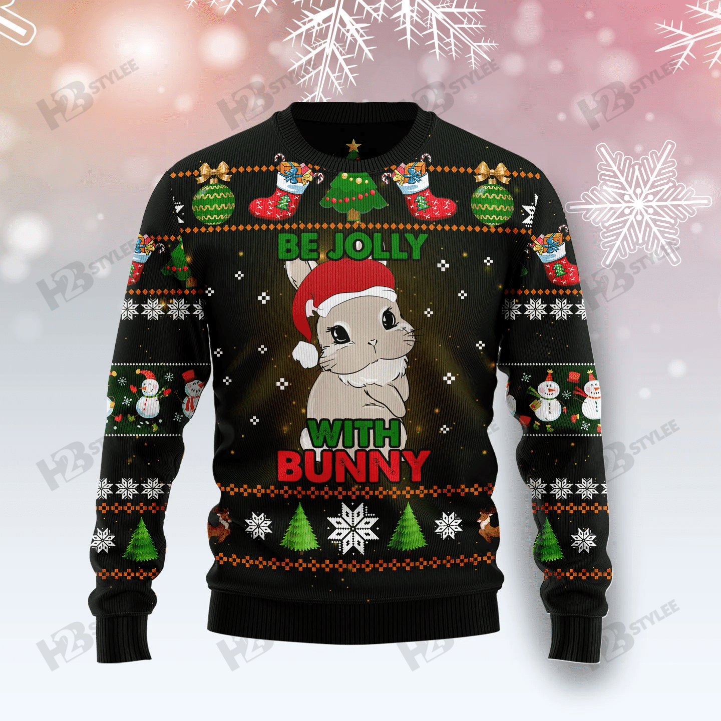 Rabbit Be Jolly Christmas Ugly Sweater