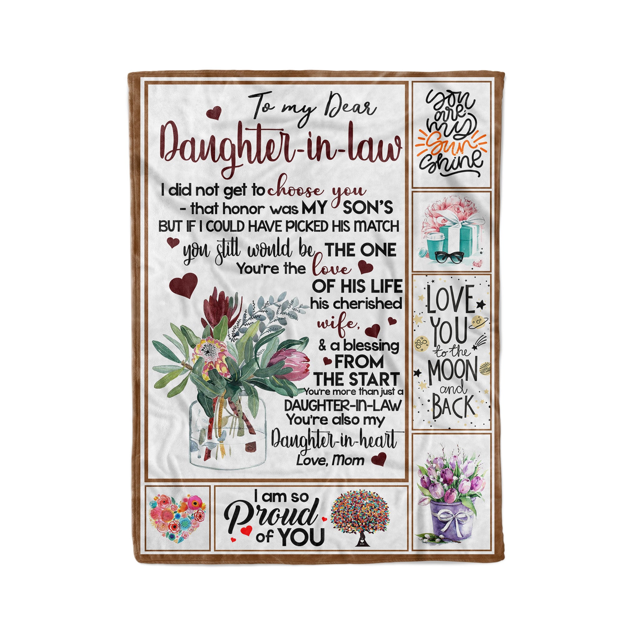 You Are More Than Daughter-In-Law You Are My Daughter-In-Heart – Fleece Blanket – Warm And Cozy Gift For Daughter-In-Law