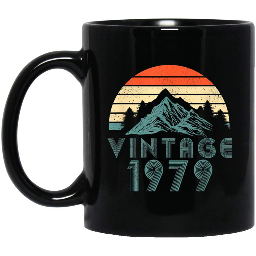 40 Years Old 1979 Vintage 40th Birthday  Mountain 11 oz 15 oz Black Mug