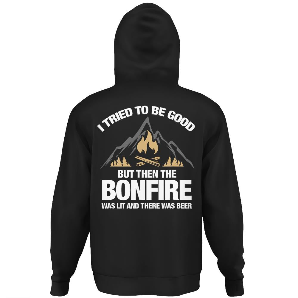 Bonfire Camper Camping Travel Campfire Traveling Nature Gift Hoodie Print On Back