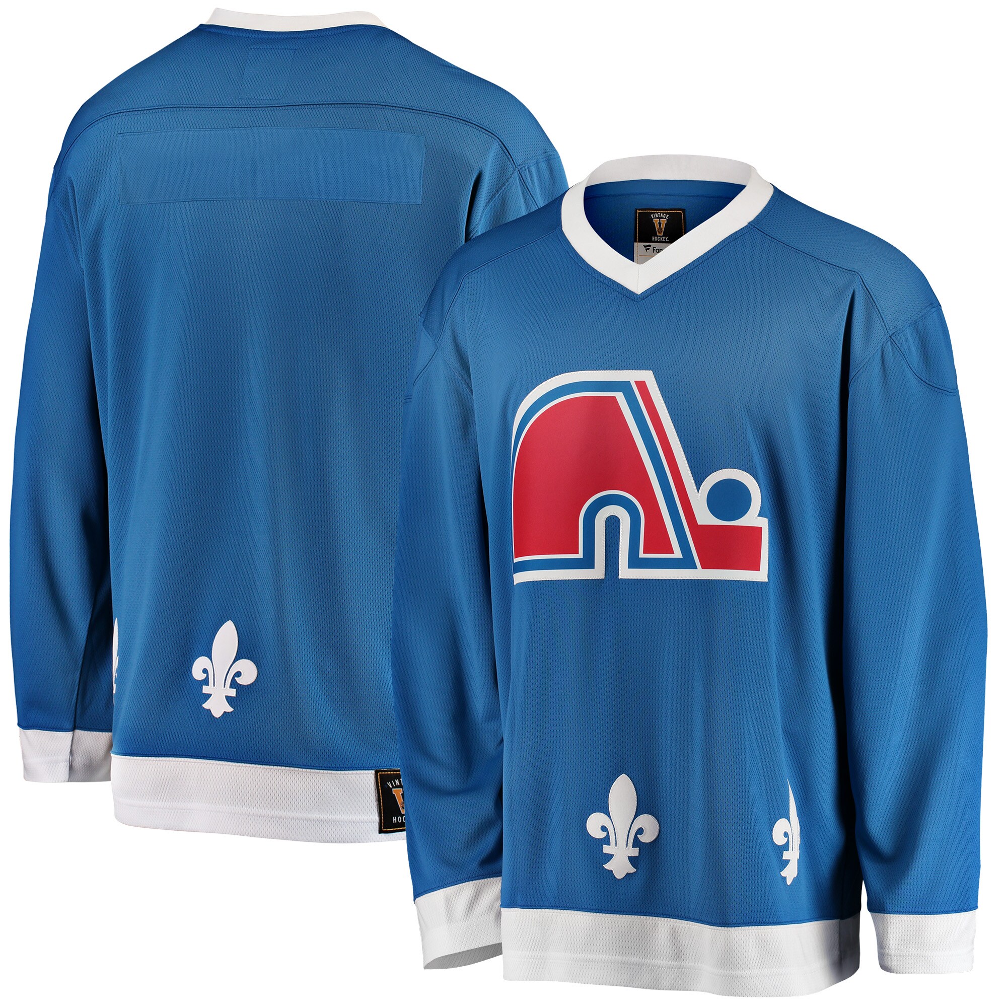 Men's Quebec Nordiques Blue Premier Breakaway Heritage Blank Jersey