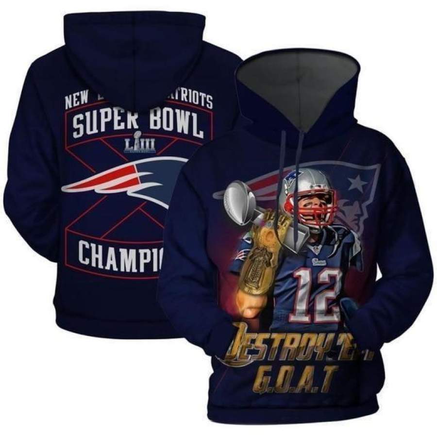 New England Patriots Hoodie 3D Style4991 All Over Printed