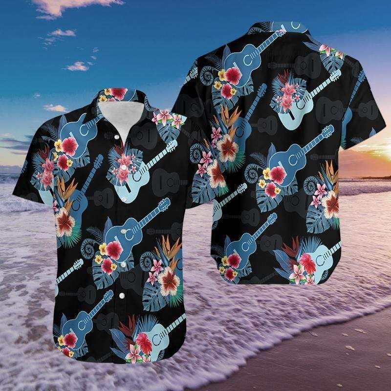 Shop Guitar Aloha Tropical Hawaii Shirts Ha20278