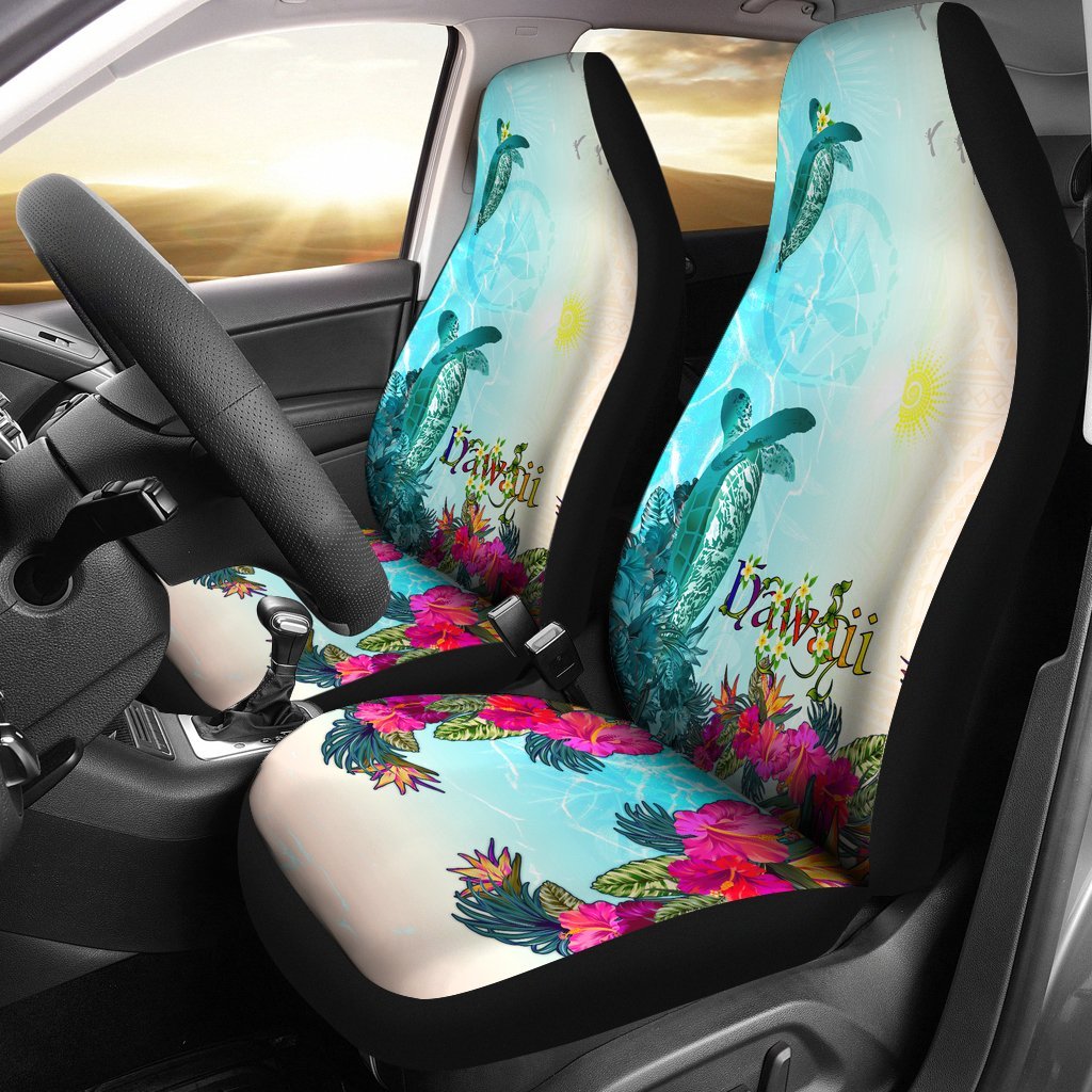 Polynesian Hawaii Car Seat Covers – View sea Hawaii with Turtle and Whale – BN17