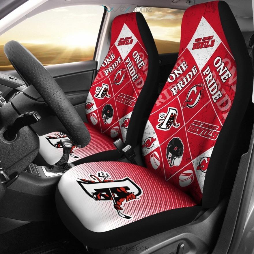 Pride Flag New Jersey Devils Car Seat Covers Unique Car Gift 2021