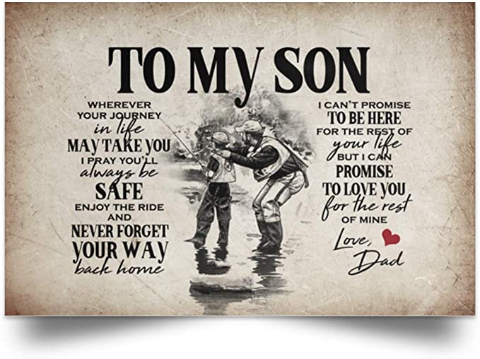 To My Son Fishing Wherever Your Journey In Life May Take You Landscape Poster & Canvas Gift For Son Home Decor Wall Art Visual Art