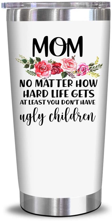 Gifts For Mom From Daughter, Son – Mom Gifts – Birthday Gifts For Mom – Mothers Day Gifts For Mom, Wife, Women – Funny Birthday Presents From Daughter, Son, Husband – 20 Oz Wine Tumbler