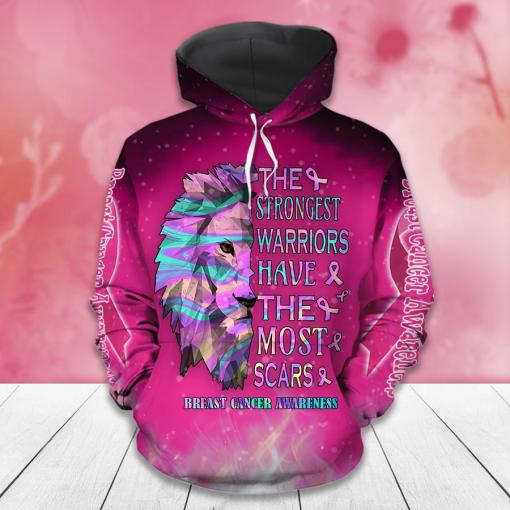 The Strongest Warriors Have The Most Scars Breast Cancer Awareness Lion Breast Cancer 3D Clothes