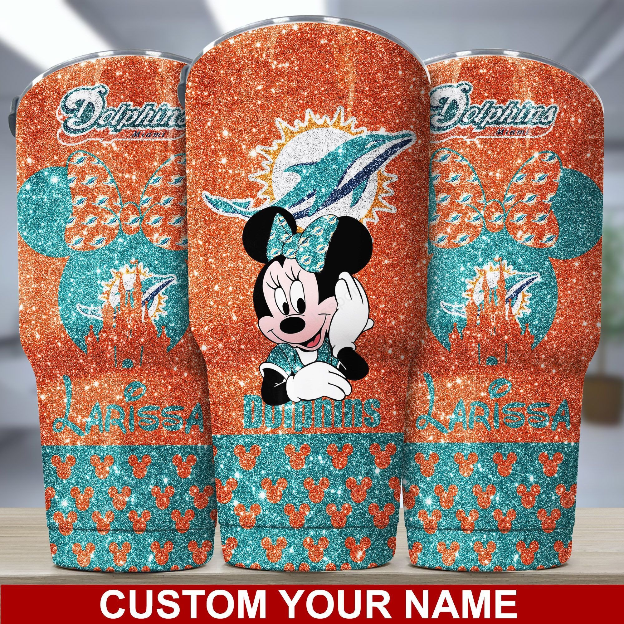 Miami Dolphins Custom Name Tumbler Bg393