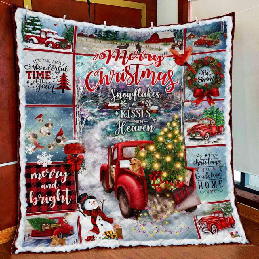 At Christmas All Roads Lead Home. Red Truck Quilt Blanket Red Truck Decoration Red Truck Christmas Decor Christmas Gift Ideas Good Christmas Gift Christmas Gift Ideas