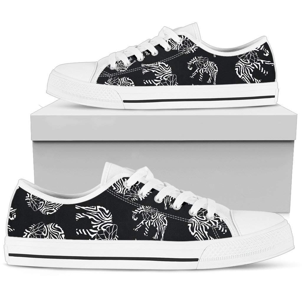 Elephant Tribal Low Top Personalized Shoes Custom Name, Text For Women, Men