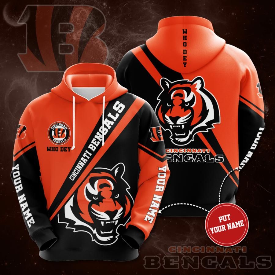 Personalized Cincinnati Bengals No412 Custom Hoodie 3D Size S To 5Xl