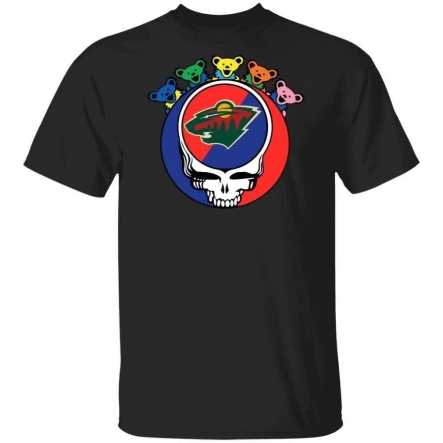 Grateful Dead Mixed Minnesota Wild Hockey Shirt Cool Gift MN09