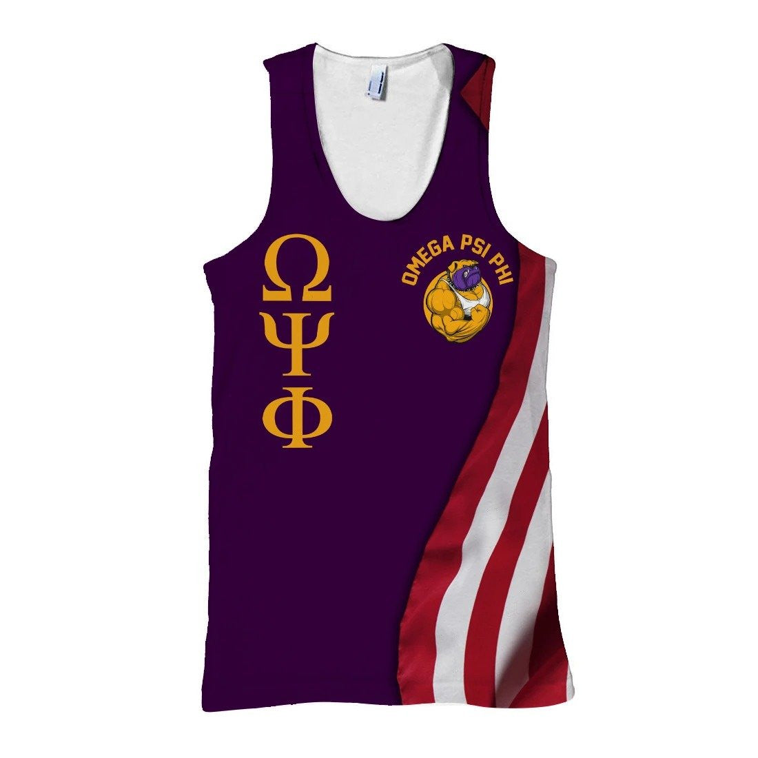 Fraternity Tank Top – Omega Psi Phi Usa Flag Tank Top