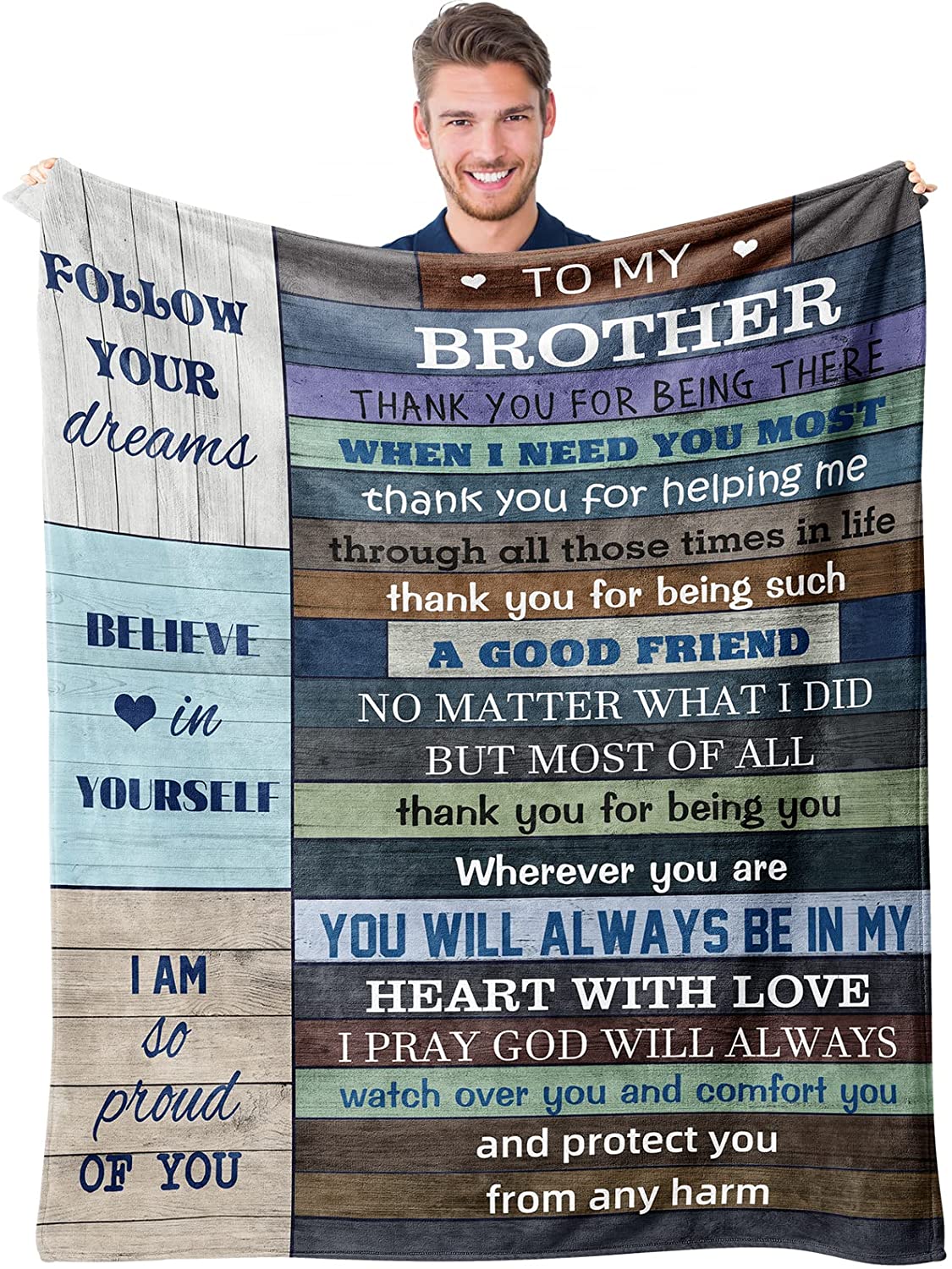 To My Brother Blanket, Brother Gifts From Sister Brother Birthday Christmas Gifts For Brother