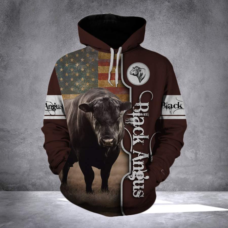 Black Angus Cow Fwb  All-over print unisex pullover hoodie