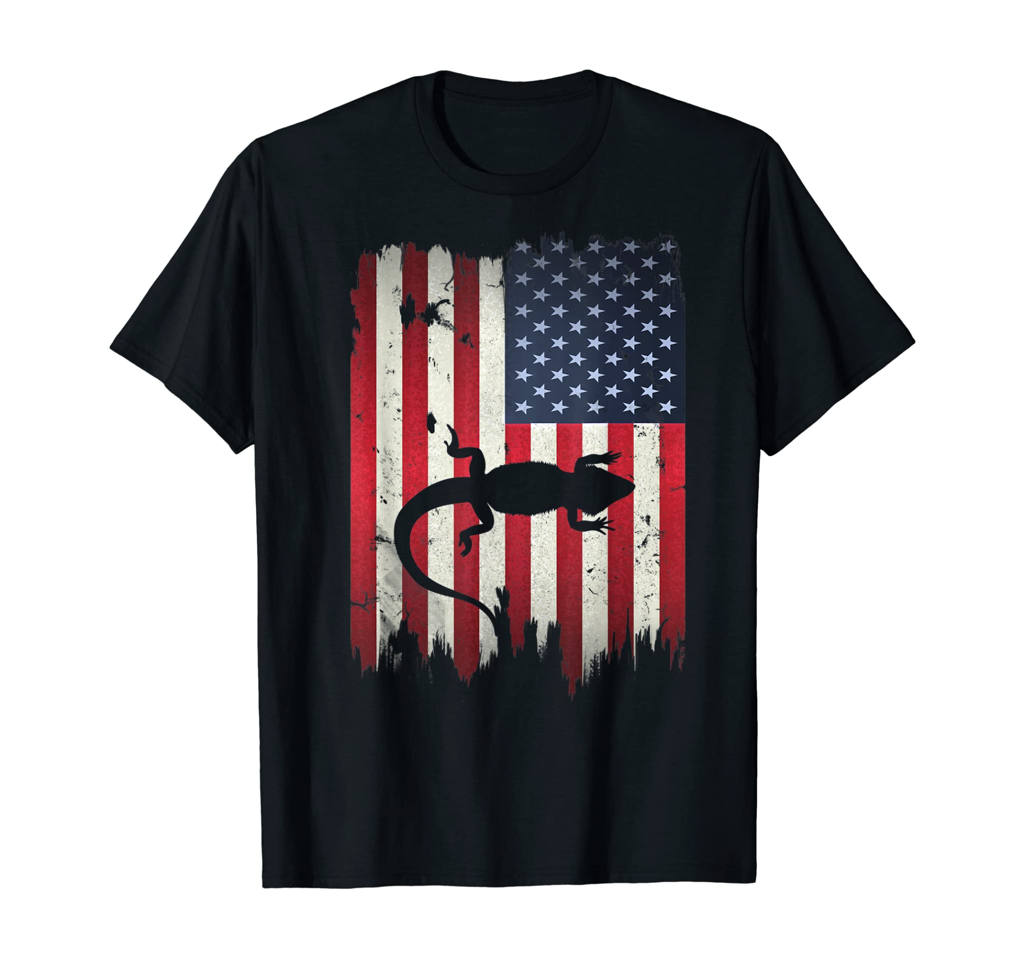 Bearded Dragon USA American Flag 4th of July Lizard Gift T-Shirt