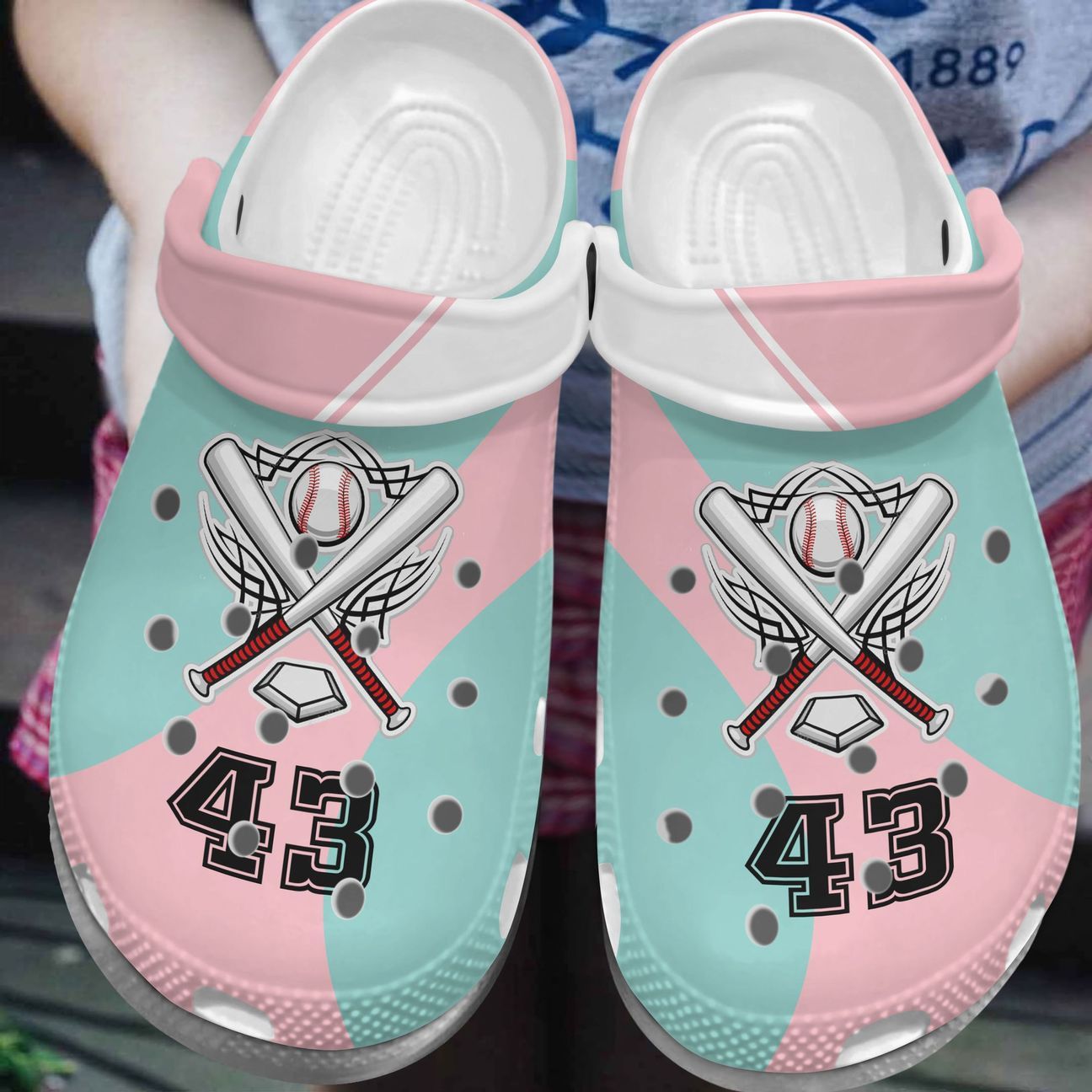 Softball Personalized Clog, Custom Name, Text, Color, Number Fashion Style For Women, Men, Kid, Print 3D Pastel Pink